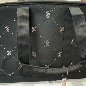NWT VICTORIAS SECRET BLACK WEEKENDER TOTE BAG